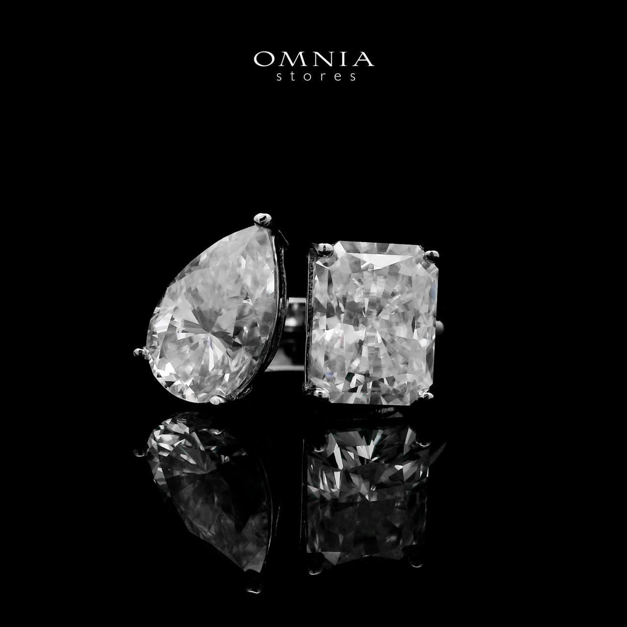 Omnia Ghaliah White Ring 92.5 Silver Certified in High Quality Moissanite Stone - OMNIASTORES UAE