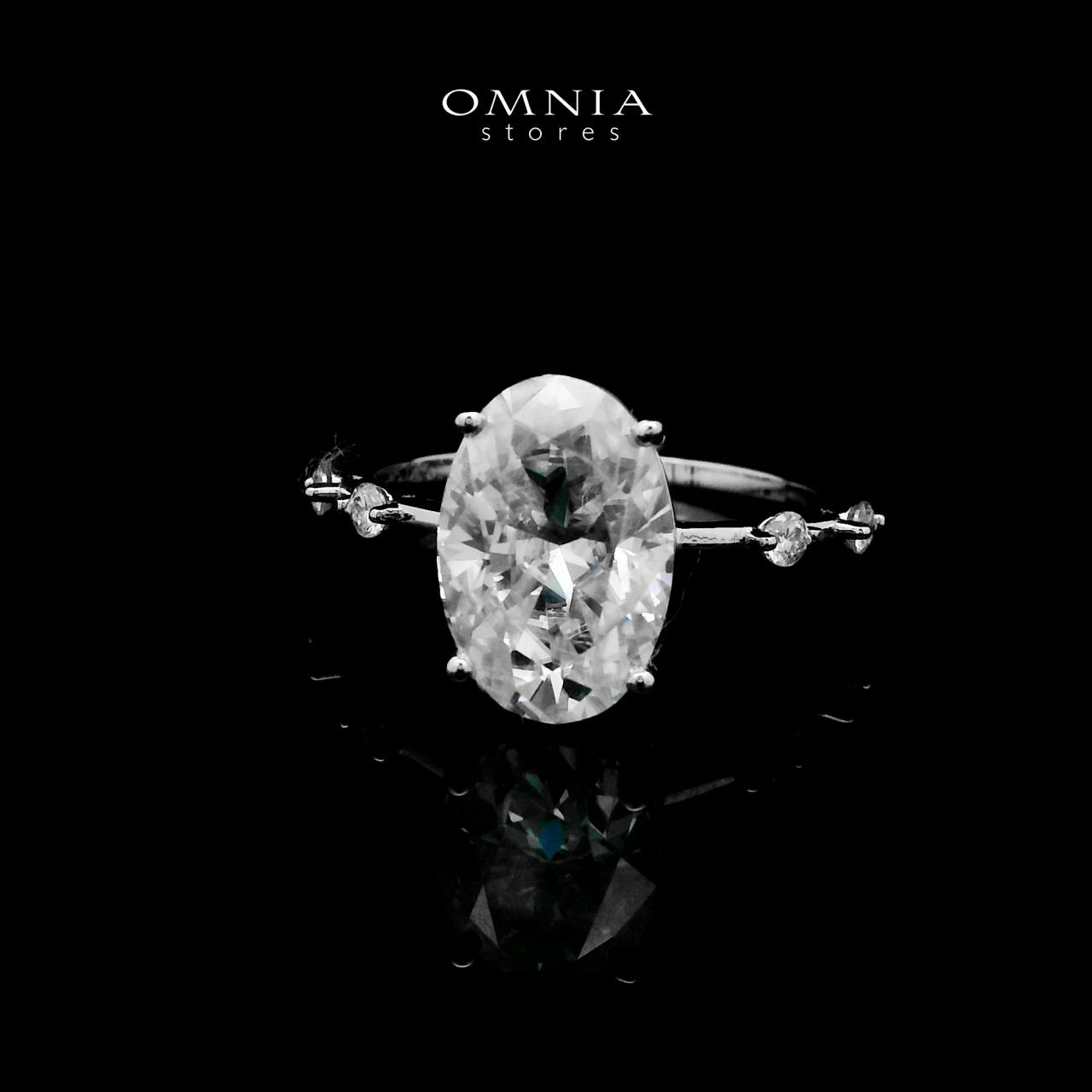 Omnia Ghina White Ring 92.5 Silver Certified in High Quality Moissanite Stone - OMNIASTORES UAE