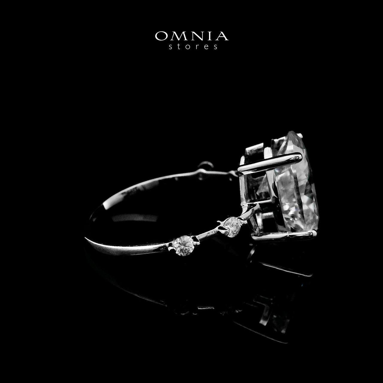 Omnia Ghina White Ring 92.5 Silver Certified in High Quality Moissanite Stone - OMNIASTORES UAE