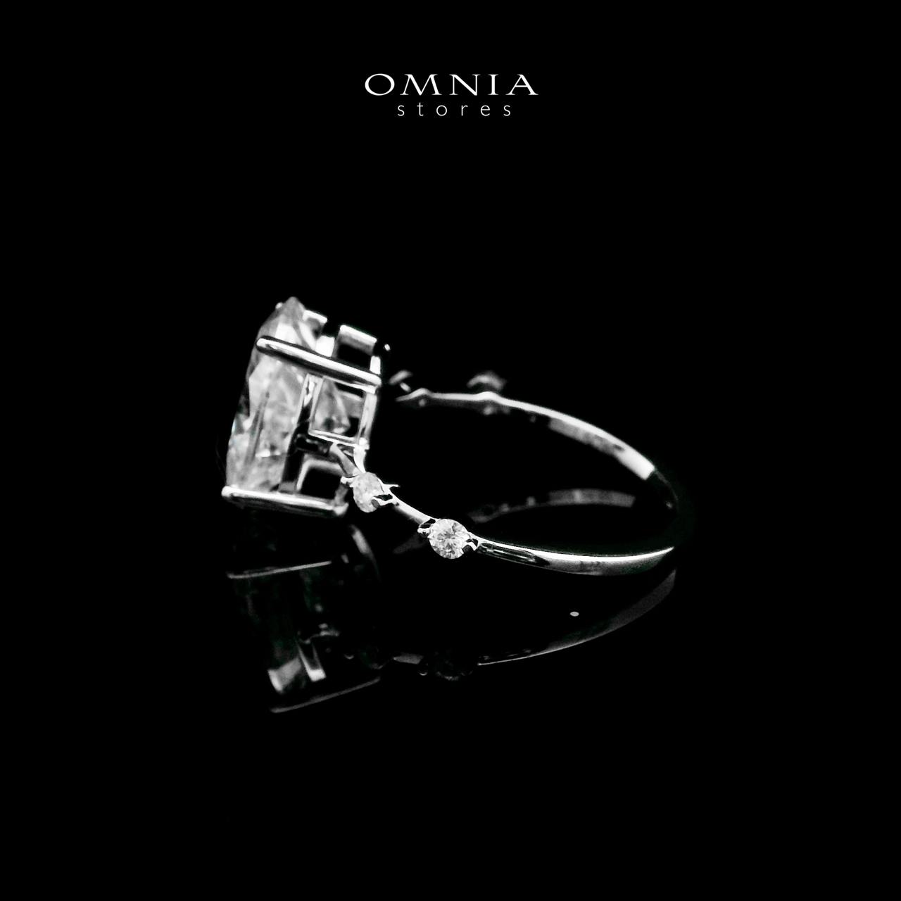Omnia Ghina White Ring 92.5 Silver Certified in High Quality Moissanite Stone - OMNIASTORES UAE