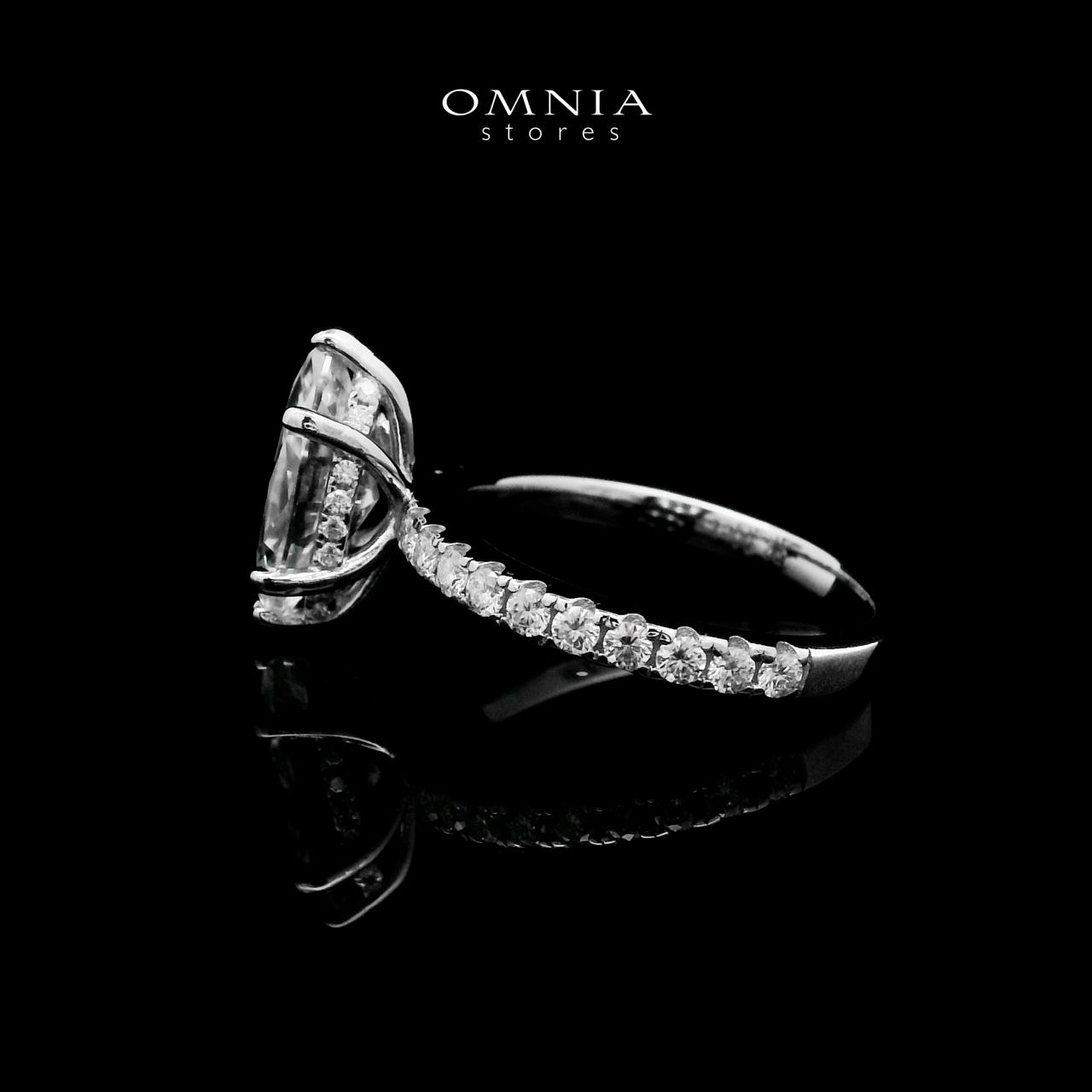 Omnia Ghusun White Ring 92.5 Silver Certified in High Quality Moissanite Stone - OMNIASTORES UAE