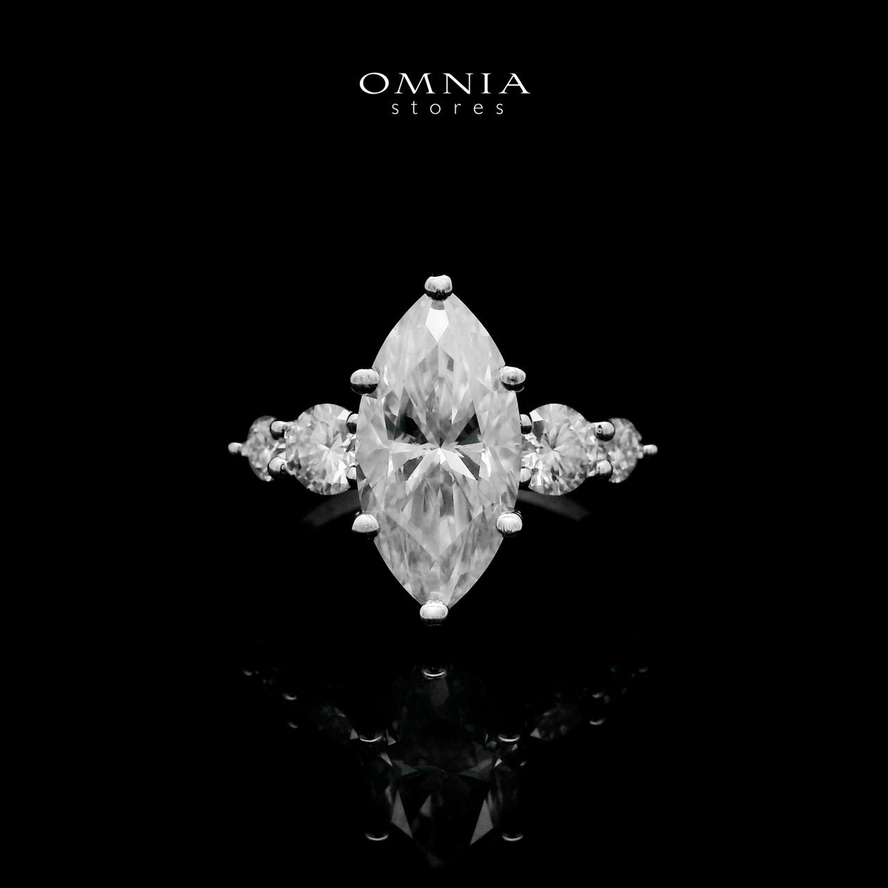 Omnia Hadiya White Ring 92.5 Silver Certified in High Quality Moissanite Stone - OMNIASTORES UAE