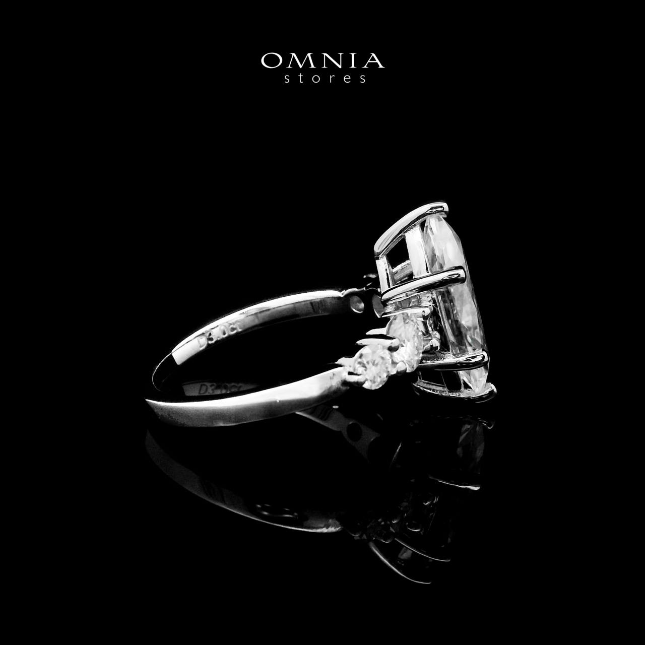 Omnia Hadiya White Ring 92.5 Silver Certified in High Quality Moissanite Stone - OMNIASTORES UAE