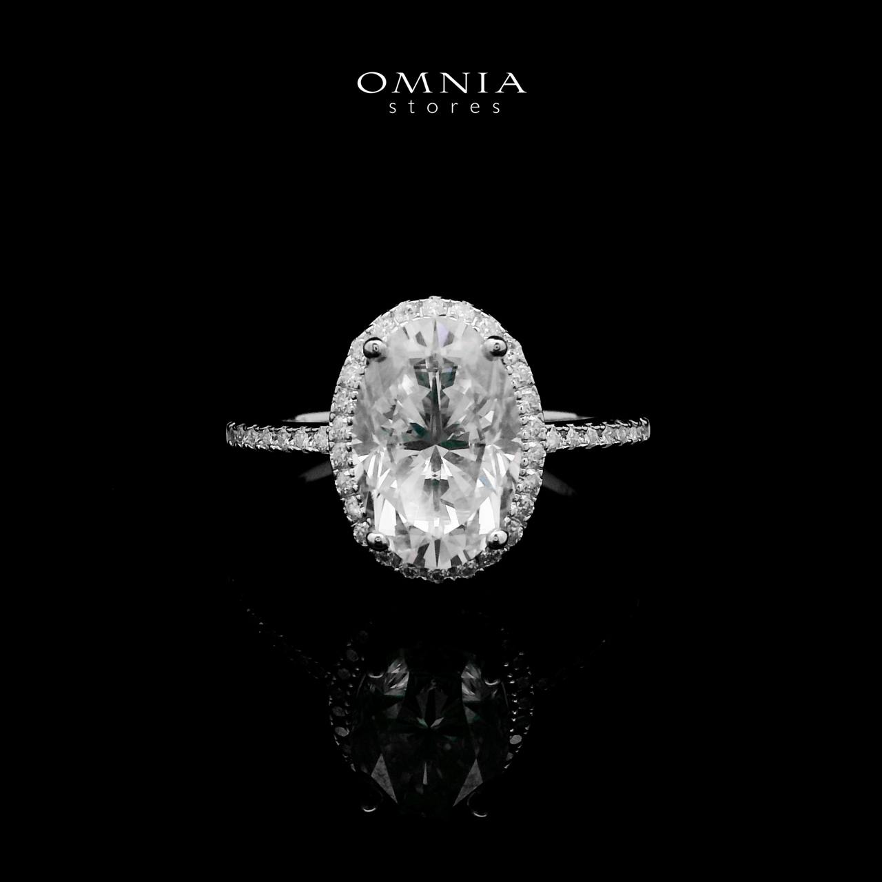 Omnia Hafsah White Ring 92.5 Silver Certified in High Quality Moissanite Stone - OMNIASTORES UAE