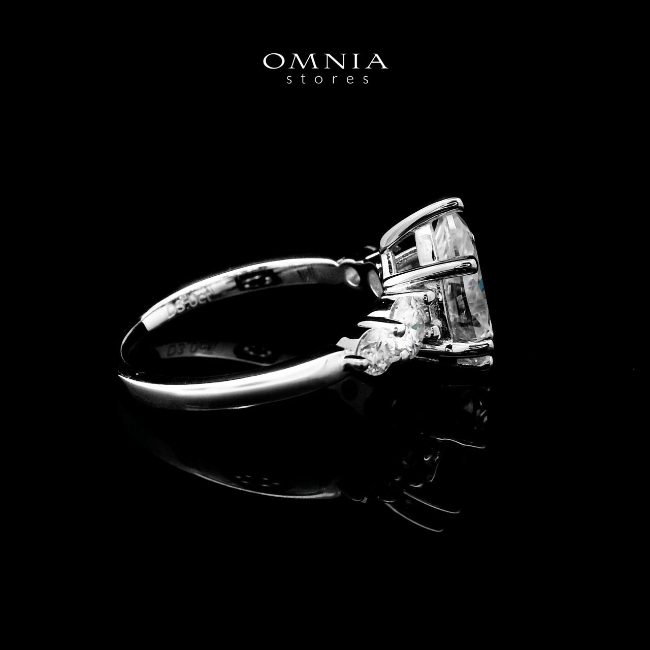 Omnia Hakima White Ring 92.5 Silver Certified in High Quality Moissanite Stone - OMNIASTORES UAE