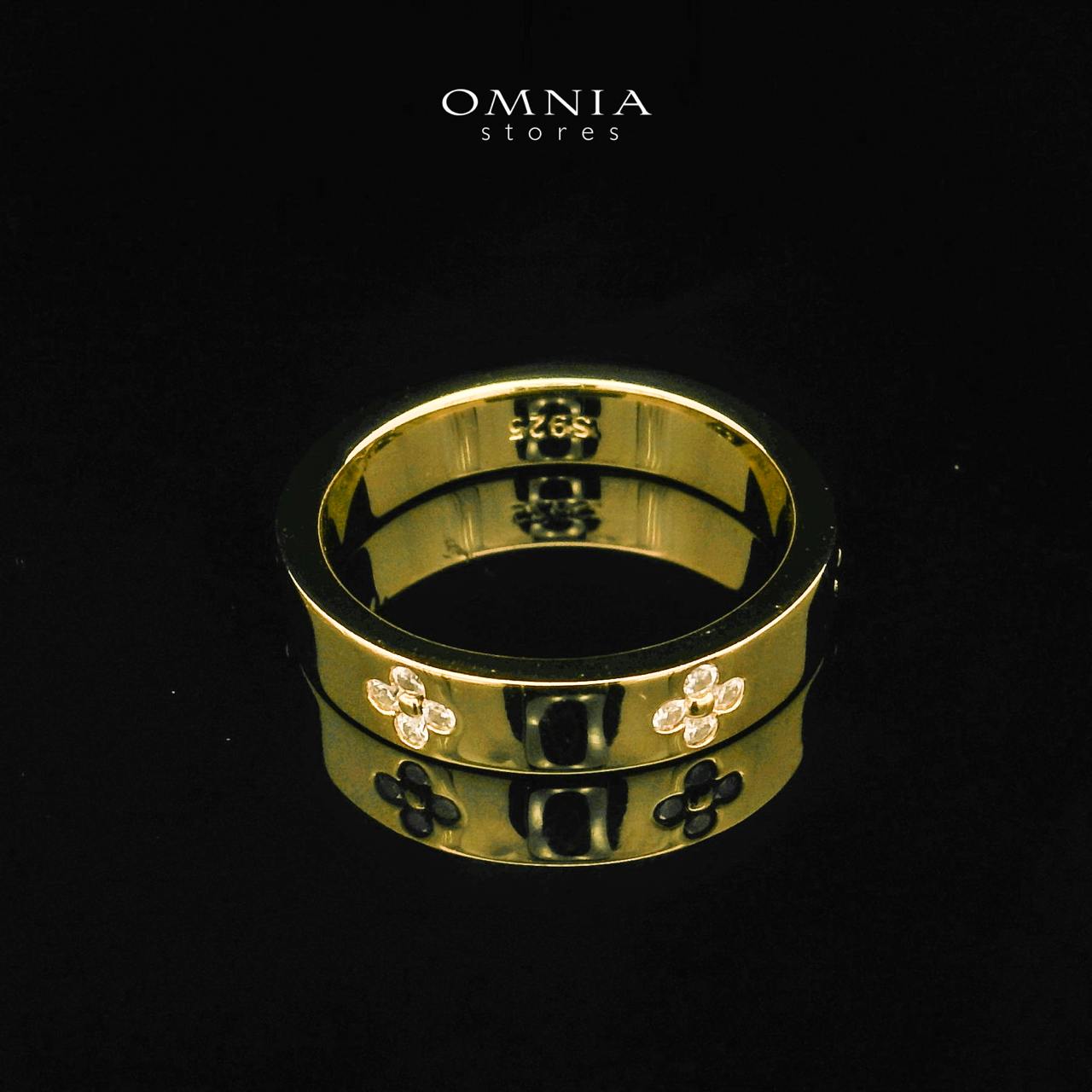 Omnia Hasna White Golden Ring 92.5 Silver Certified in High Quality Moissanite Stone - OMNIASTORES UAE