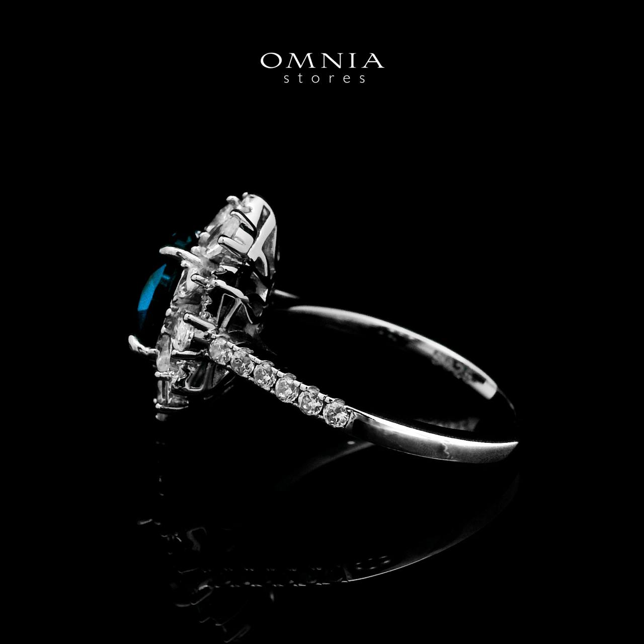 Omnia Hazar Blue Ring 92.5 Silver Certified in High Quality Lab Grown Sapphire Stone - OMNIASTORES UAE