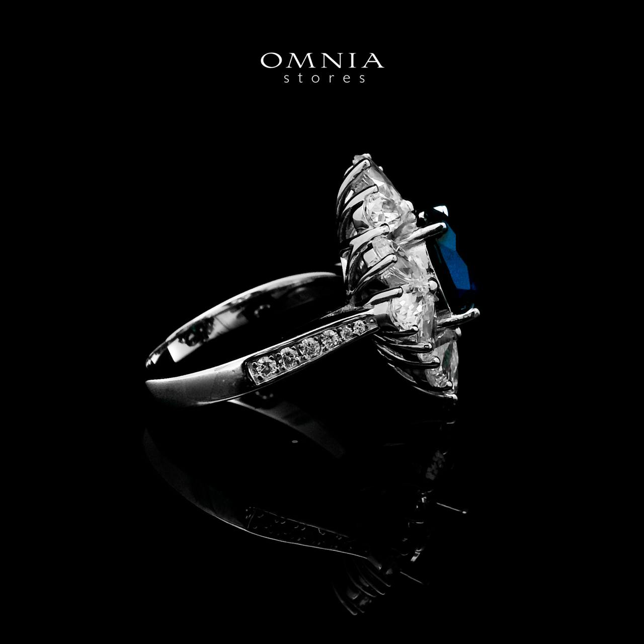 Omnia Hibah Blue Ring 92.5 Silver Certified in High Quality Lab Grown Sapphire Stone - OMNIASTORES UAE