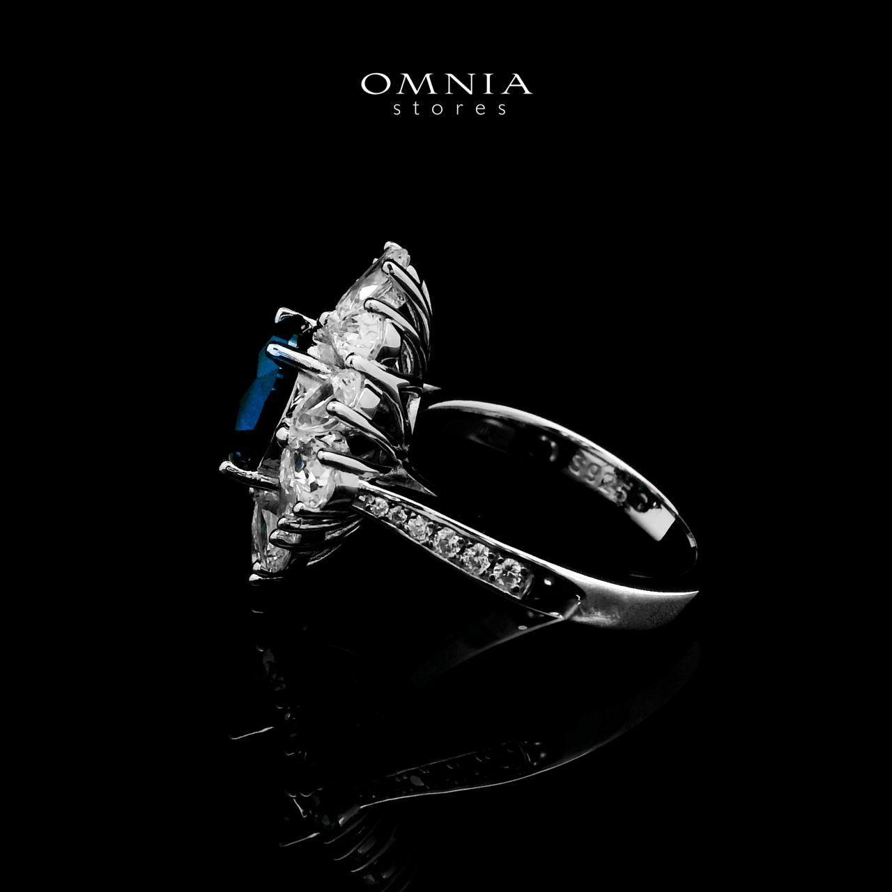 Omnia Hibah Blue Ring 92.5 Silver Certified in High Quality Lab Grown Sapphire Stone - OMNIASTORES UAE
