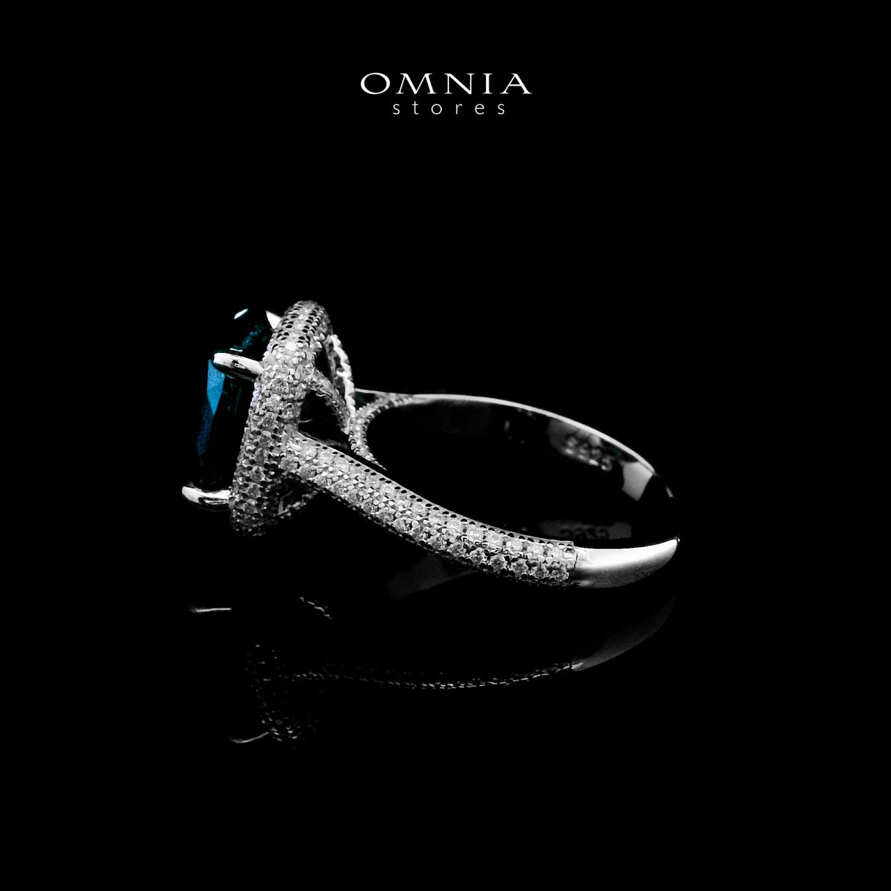 Omnia Huda Blue Ring 92.5 Silver Certified in High Quality Lab Grown Sapphire Stone - OMNIASTORES UAE