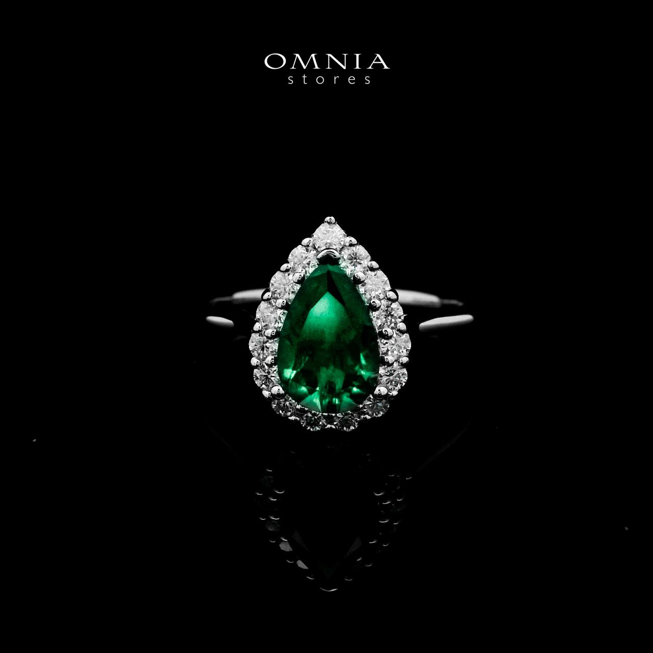 Omnia Ibtihal Green Ring 92.5 Silver Certified in High Quality Lab Grown Emerald Stone - OMNIASTORES UAE