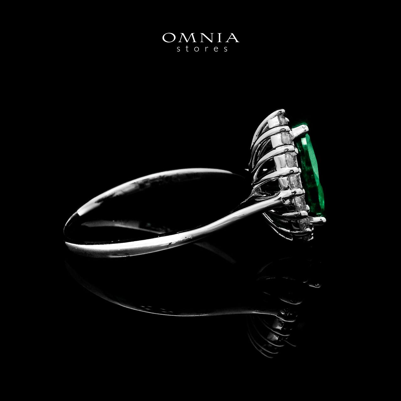 Omnia Ibtihal Green Ring 92.5 Silver Certified in High Quality Lab Grown Emerald Stone - OMNIASTORES UAE