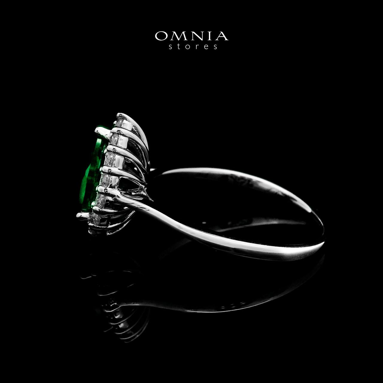 Omnia Ibtihal Green Ring 92.5 Silver Certified in High Quality Lab Grown Emerald Stone - OMNIASTORES UAE