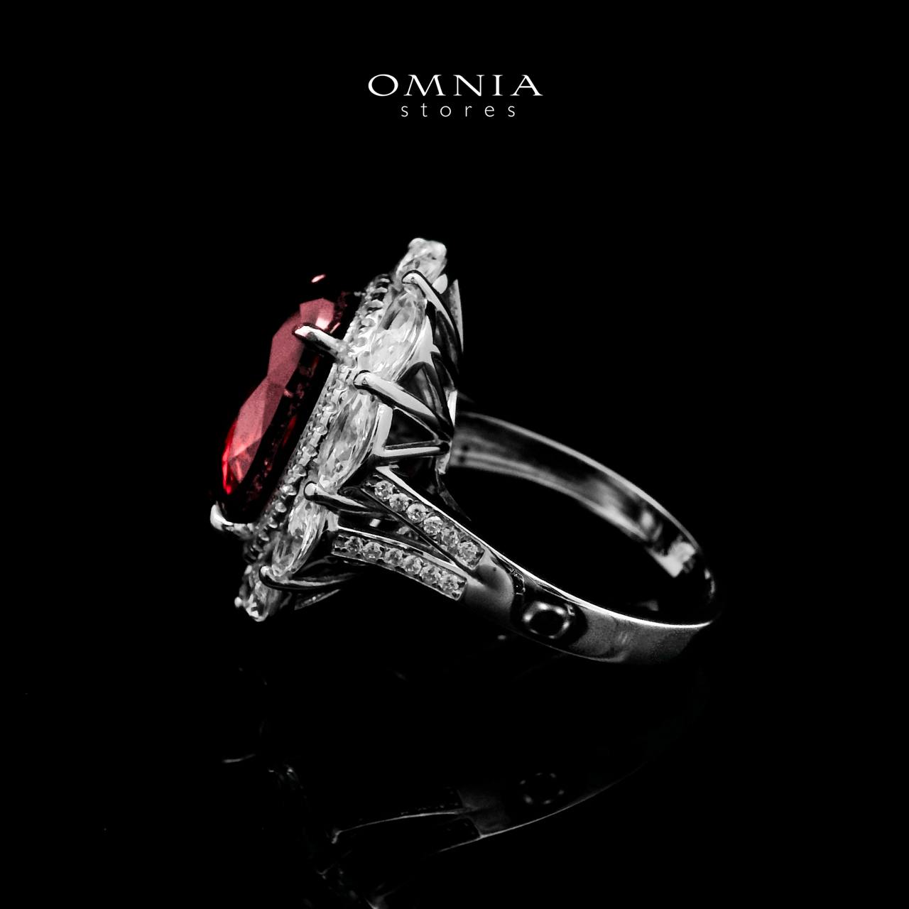 Omnia Ibtisam Red Ring 92.5 Silver Certified in High Quality Lab Grown Ruby Stone - OMNIASTORES UAE