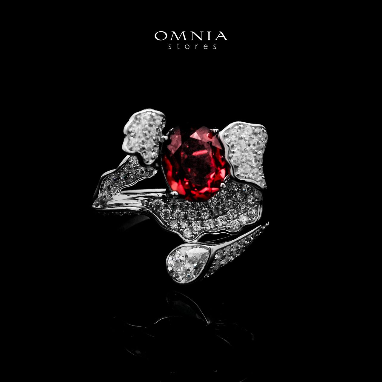 Omnia Jameela Red Ring 92.5 Silver Certified in High Quality Lab Grown Ruby Stone - OMNIASTORES UAE