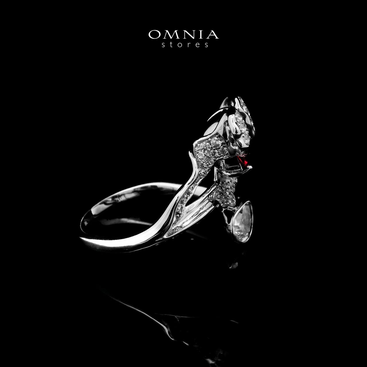 Omnia Jameela Red Ring 92.5 Silver Certified in High Quality Lab Grown Ruby Stone - OMNIASTORES UAE