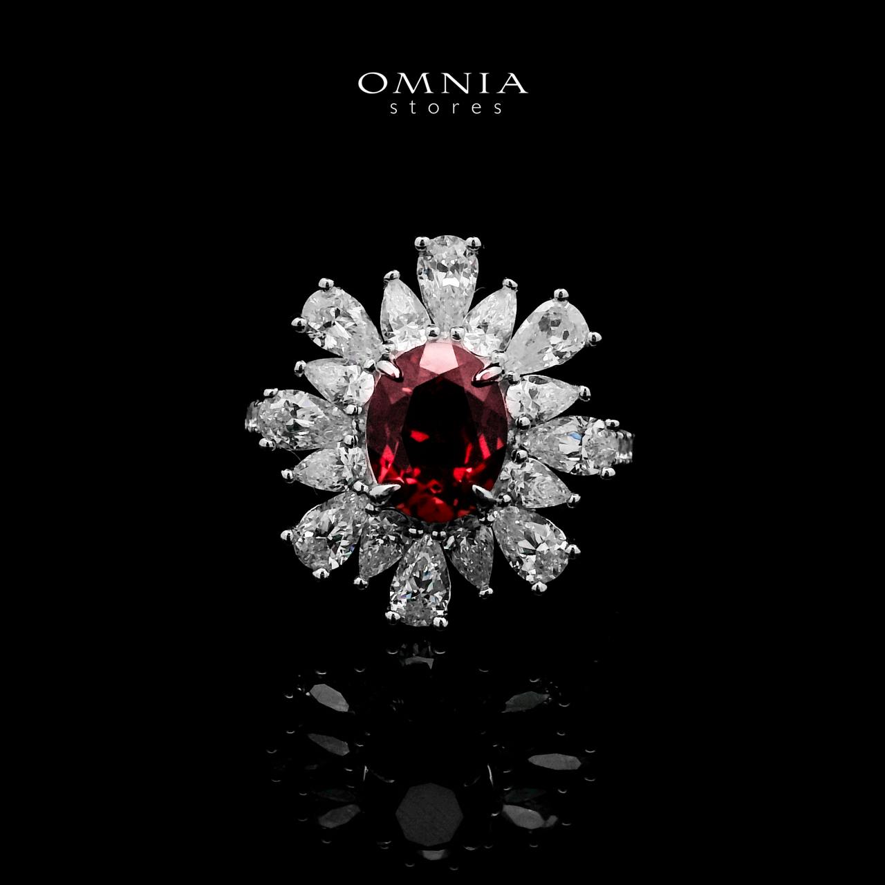 Omnia Jamila Red Ring 92.5 Silver Certified in High Quality Lab Grown Ruby Stone - OMNIASTORES UAE
