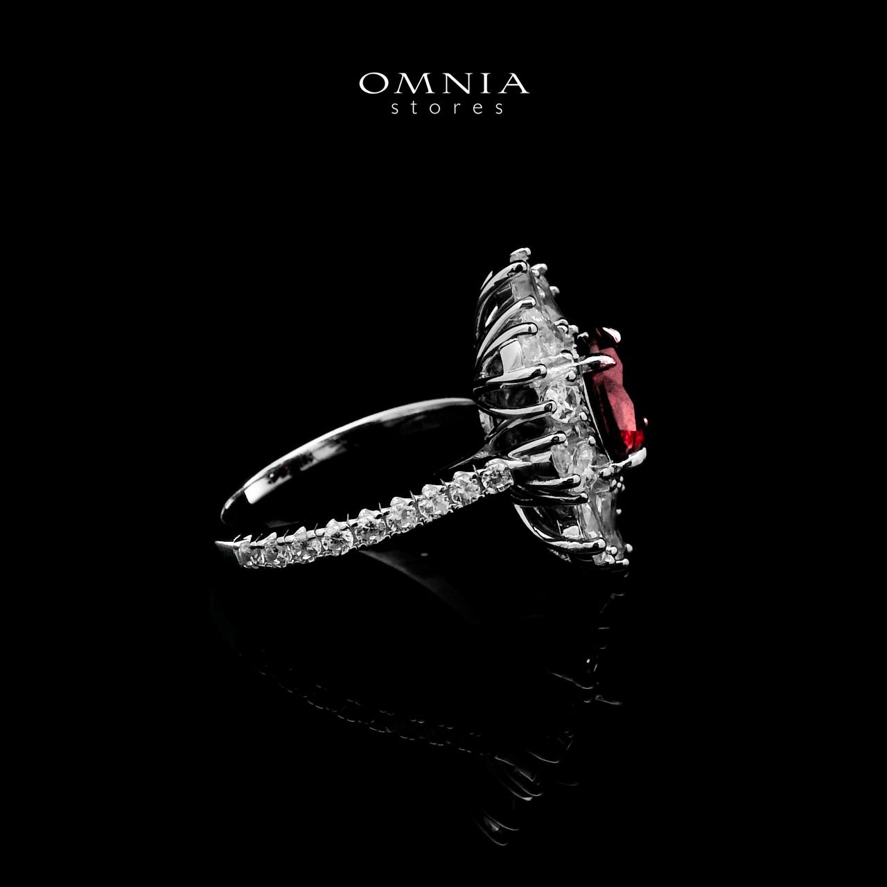 Omnia Jamila Red Ring 92.5 Silver Certified in High Quality Lab Grown Ruby Stone - OMNIASTORES UAE