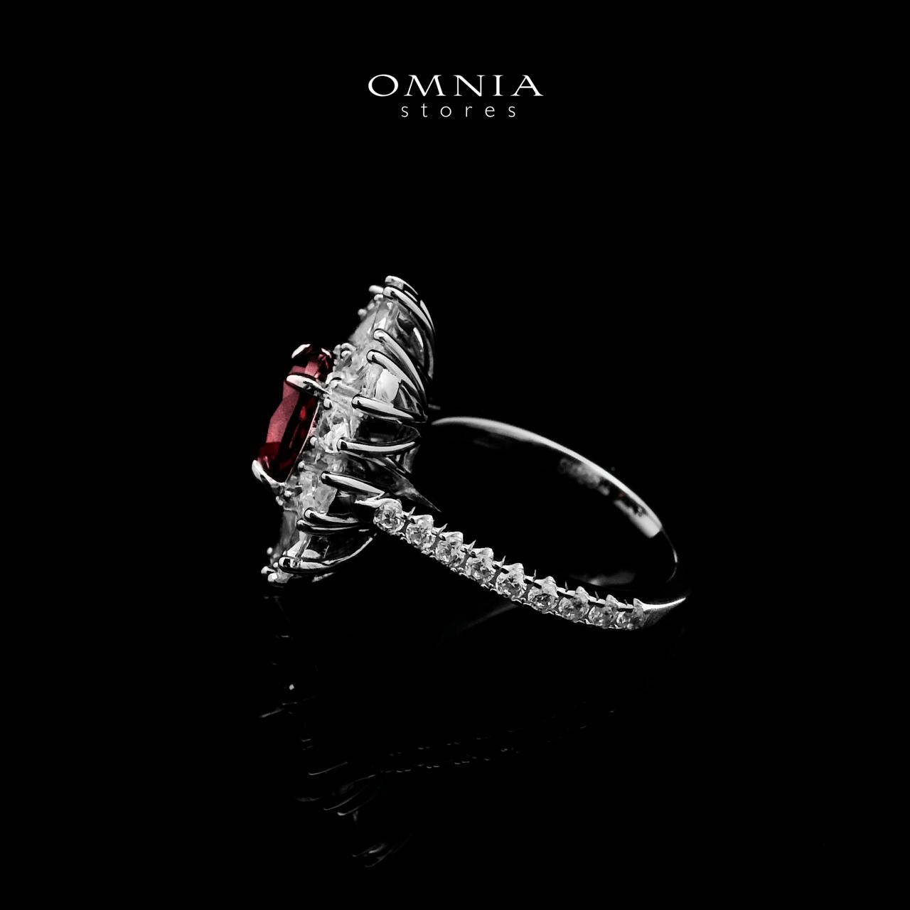 Omnia Jamila Red Ring 92.5 Silver Certified in High Quality Lab Grown Ruby Stone - OMNIASTORES UAE