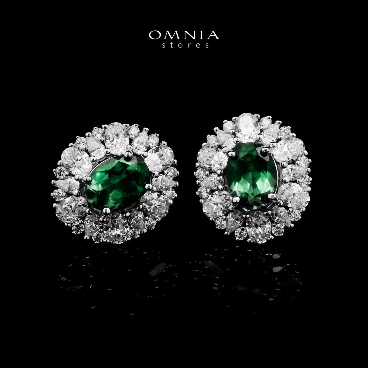 Omnia Jawaher Green Earrings 925 Silver Certified in High Quality Lab Grown Emerald Stone - OMNIASTORES UAE