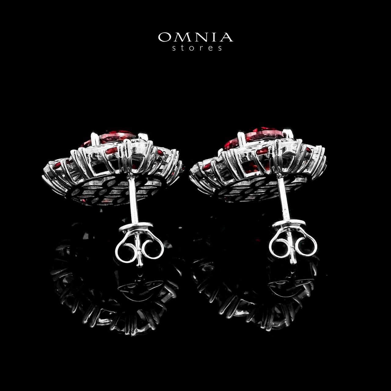 Omnia Kamilah Red Earrings 925 Silver Certified in High Quality Lab Grown Ruby Stone - OMNIASTORES UAE