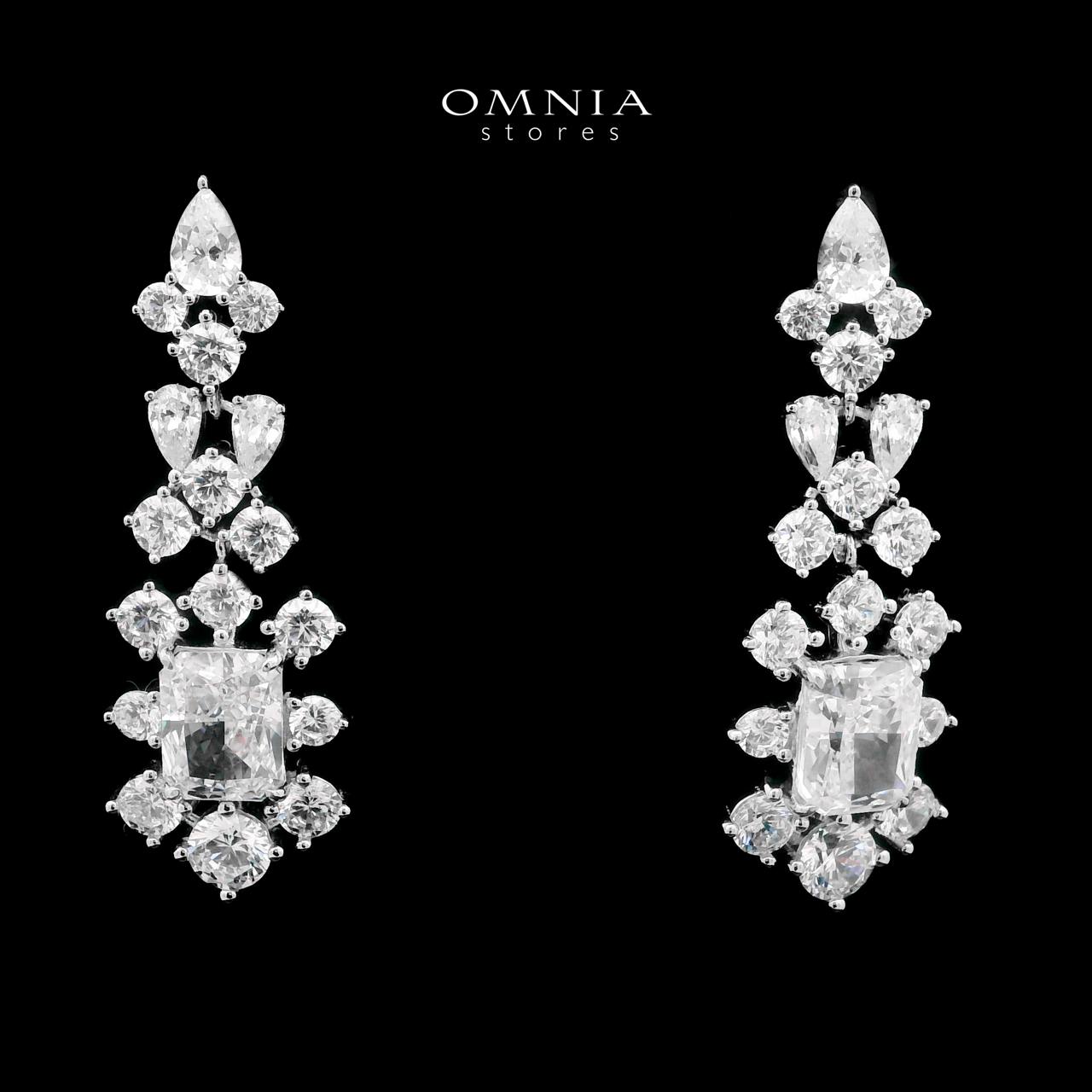 Omnia Svea White Drop Earrings 925 Silver in High Quality Synthetic Cubic Zircon Stone - OMNIASTORES UAE
