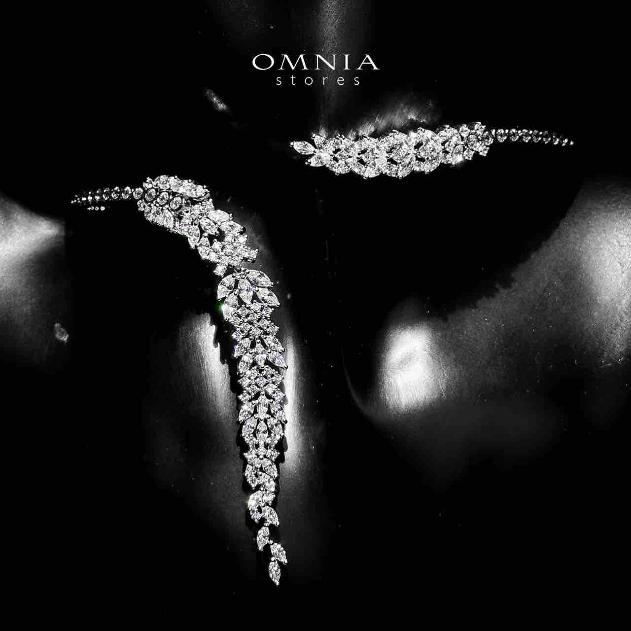 Omnia Nidaa White Bridal Full Set Accessories in High Quality Zircon Stone Rhodium Plated - OMNIASTORES UAE