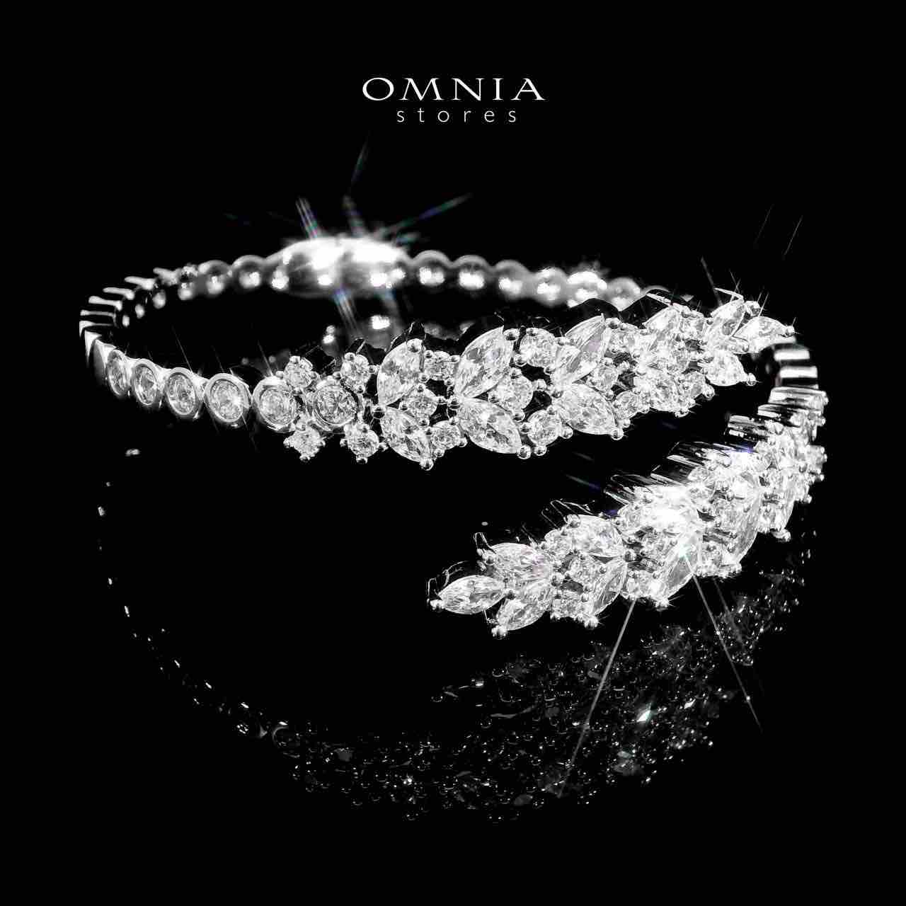 Omnia Nidaa White Bridal Full Set Accessories in High Quality Zircon Stone Rhodium Plated - OMNIASTORES UAE