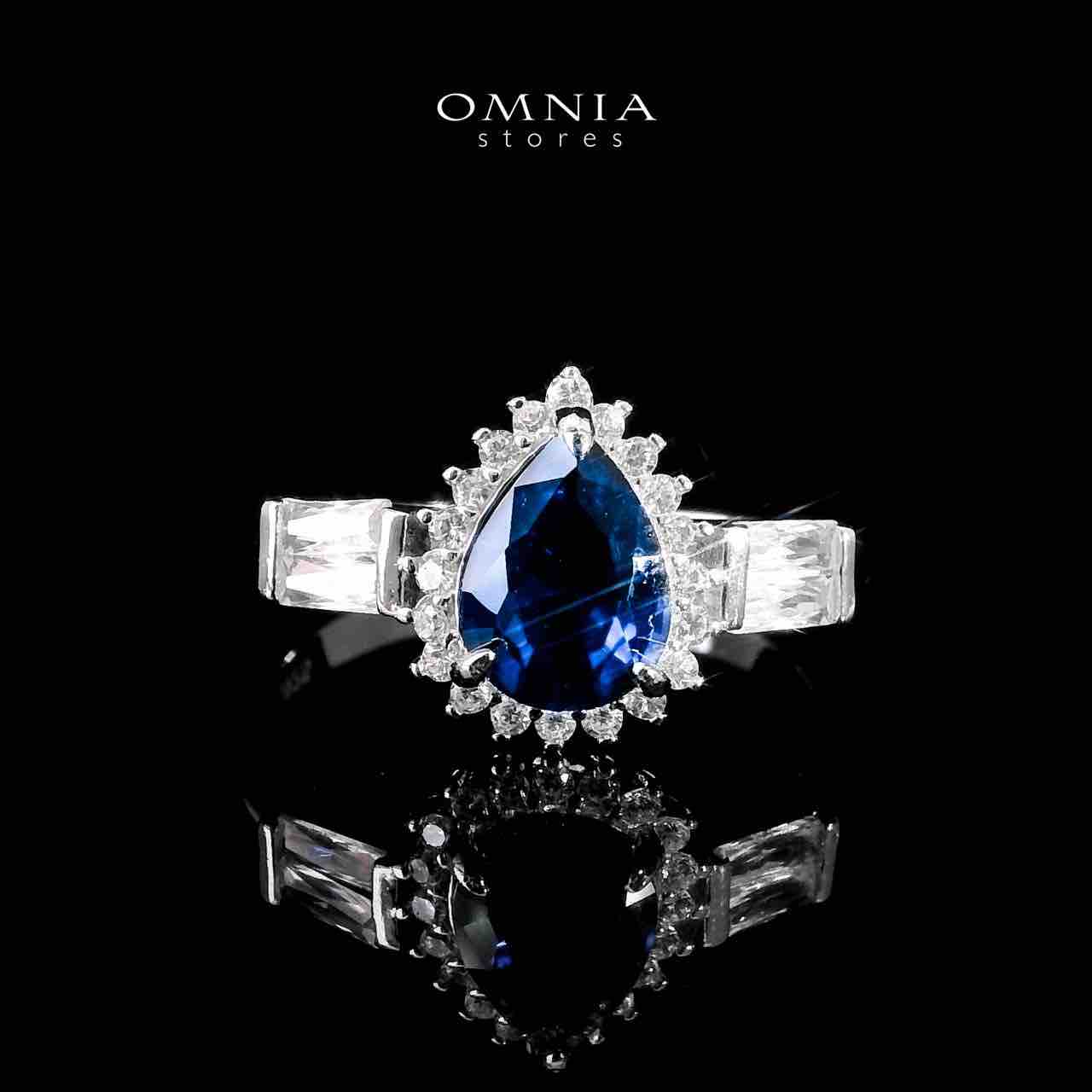 Omnia Milena Blue Bridal Full Set in 925 Silver High Quality Simulated Diamonds - OMNIASTORES UAE