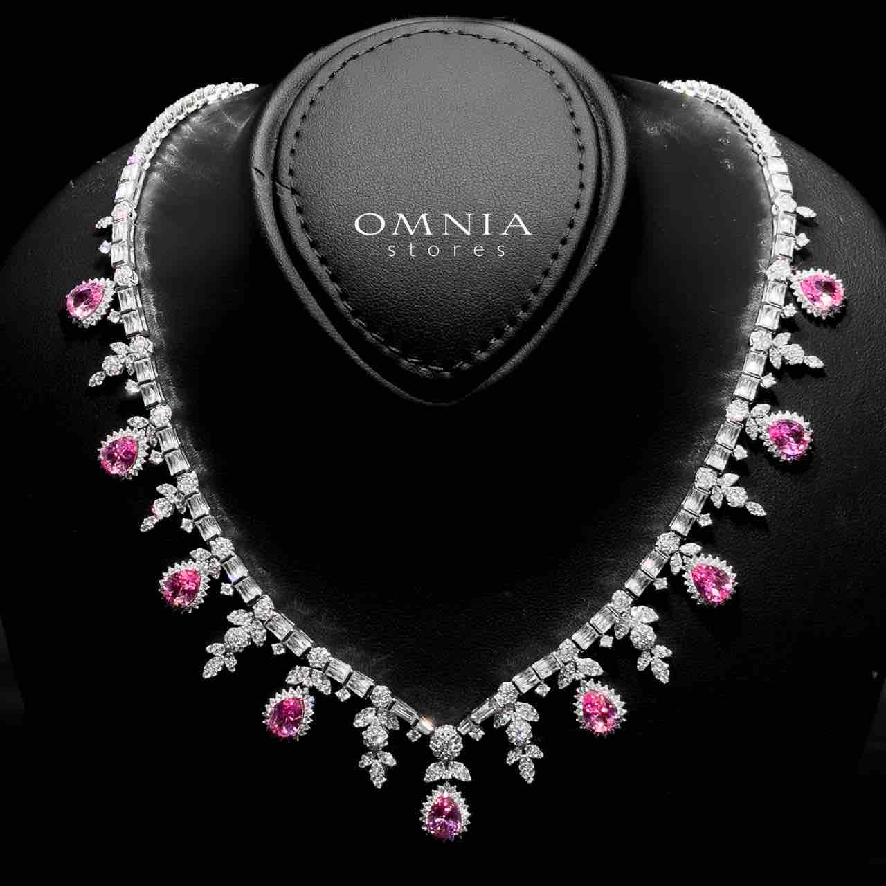 Omnia Milena Pink Bridal Full Set in 925 Silver High Quality Simulated Diamonds