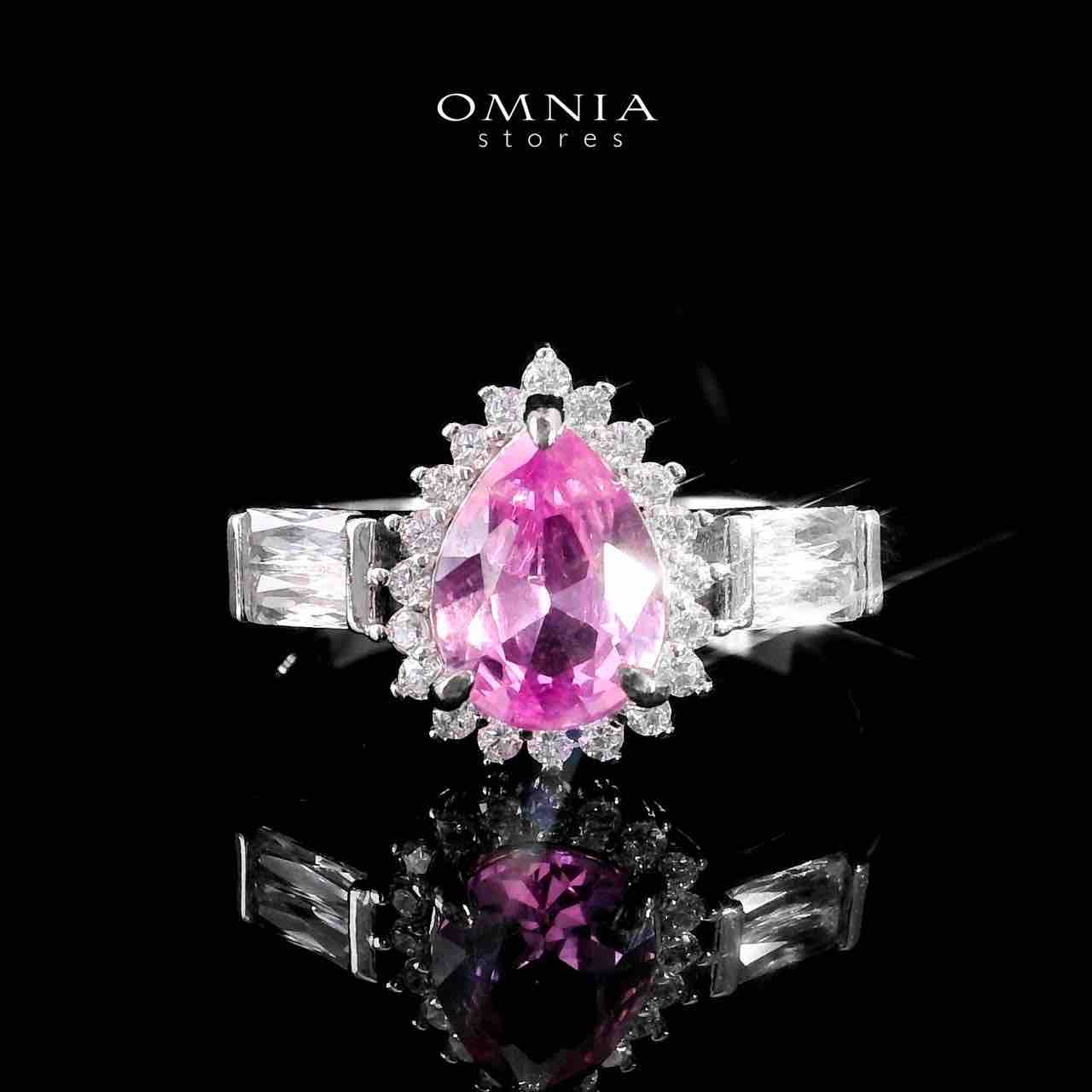 Omnia Milena Pink Bridal Full Set in 925 Silver High Quality Simulated Diamonds