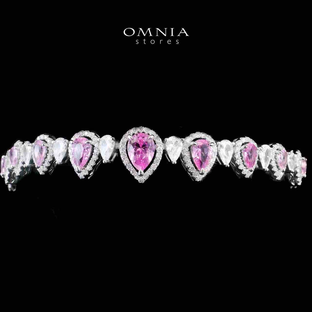 Omnia Sundus Pink Bridal Full Set in 925 Silver High Quality Simulated Diamonds