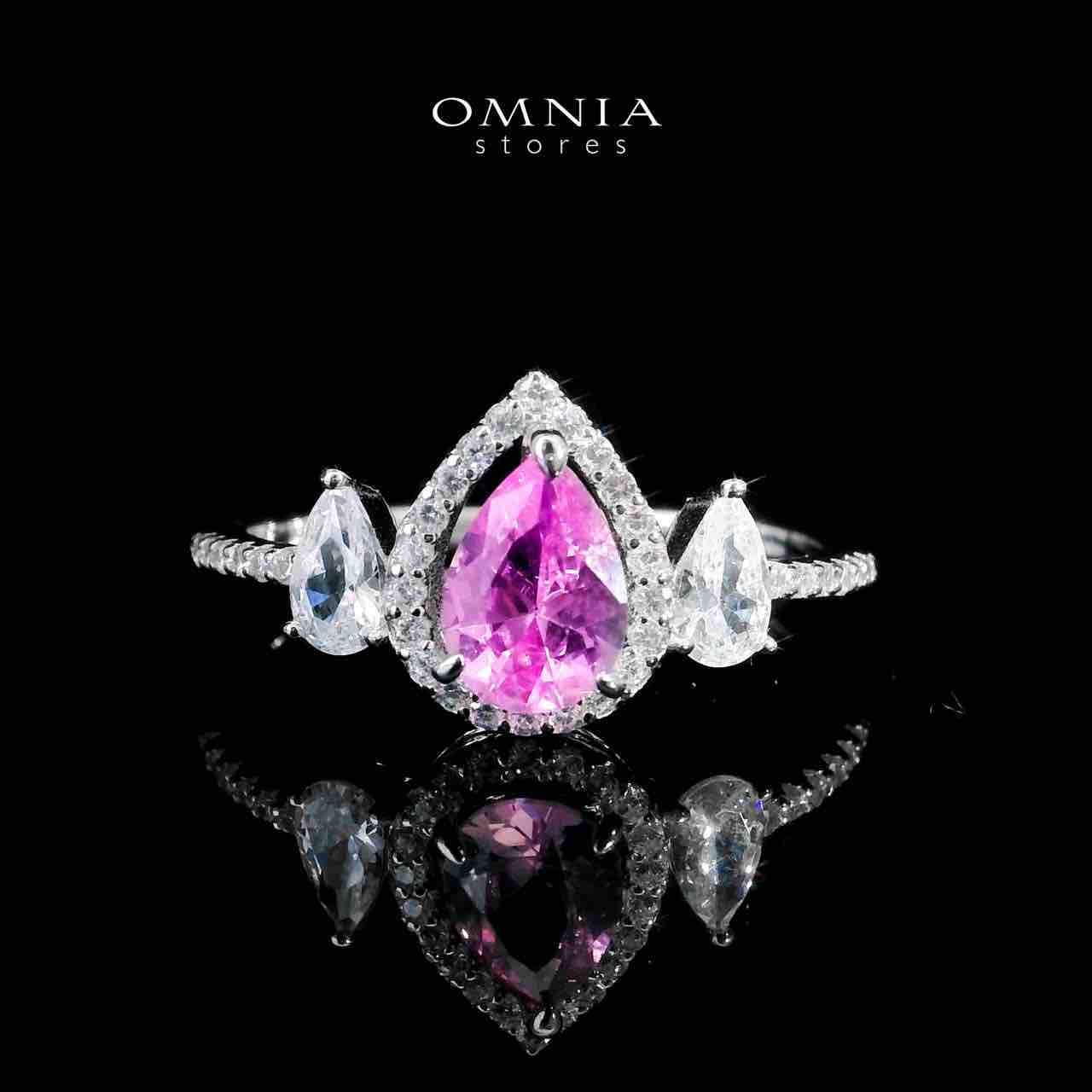Omnia Sundus Pink Bridal Full Set in 925 Silver High Quality Simulated Diamonds