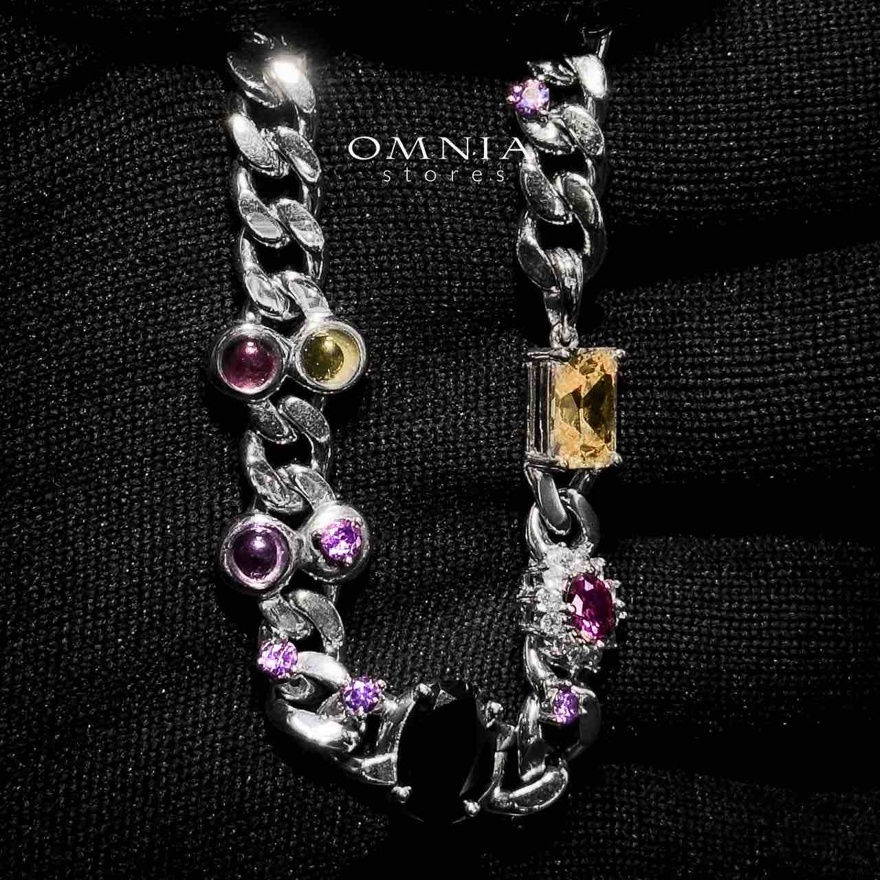 Omnia Taghrid Multi Color Necklace In 925 Silver High Quality Simulated Diamonds - OMNIASTORES UAE