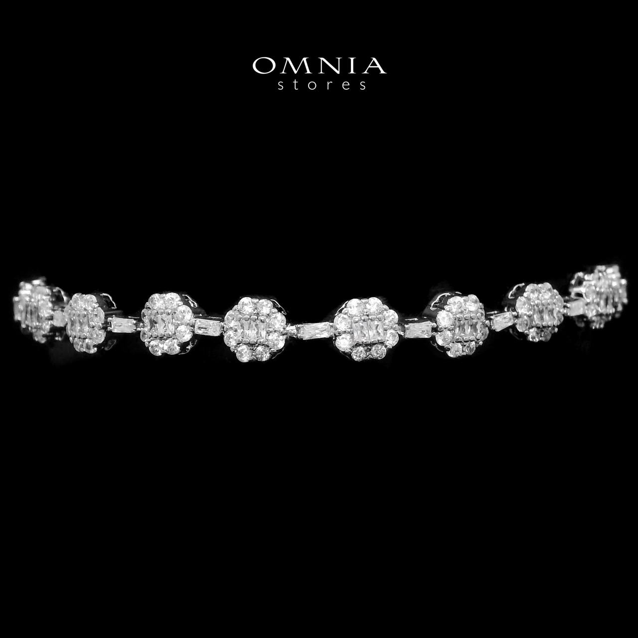 Omnia Tanwir Bracelet in High Quality Zircon Stone Rhodium Plated - OMNIASTORES UAE