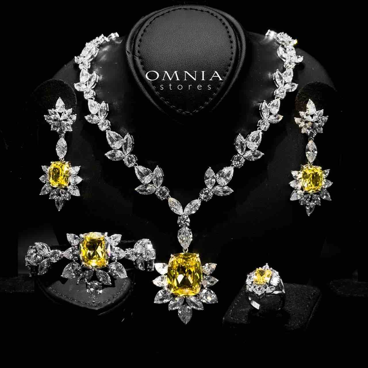 Omnia Medusa Yellow Bridal Full Set in 925 Silver High Quality Simulated diamonds - OMNIASTORES UAE