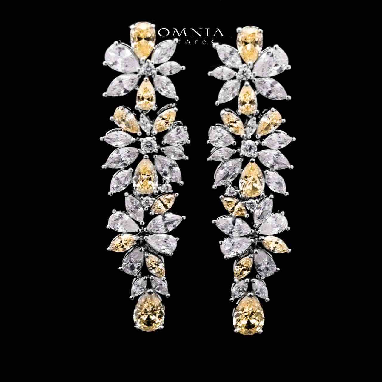 Omnia Basant Yellow Bridal Full Set with Sparkling Zircon Stones in High-Quality Rhodium Plated Finish - OMNIASTORES UAE