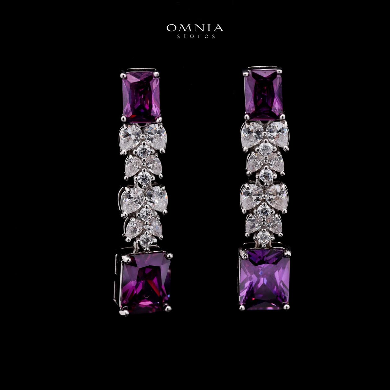 Omnia Amelia Purple Bridal Full Set in High Quality Simulated Diamonds - OMNIASTORES UAE