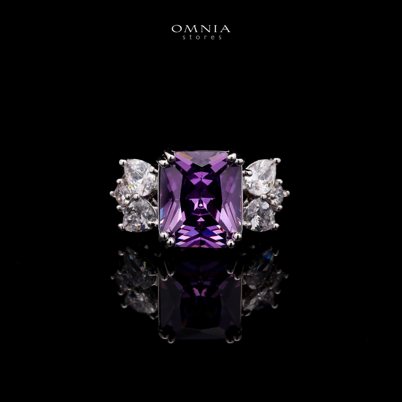 Omnia Amelia Purple Bridal Full Set in High Quality Simulated Diamonds - OMNIASTORES UAE