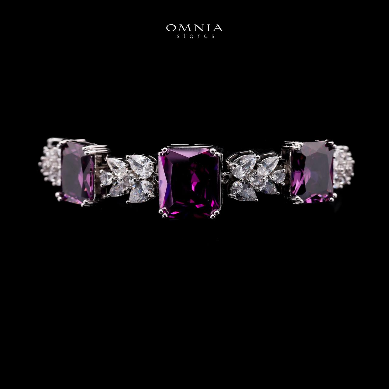 Omnia Amelia Purple Bridal Full Set in High Quality Simulated Diamonds - OMNIASTORES UAE