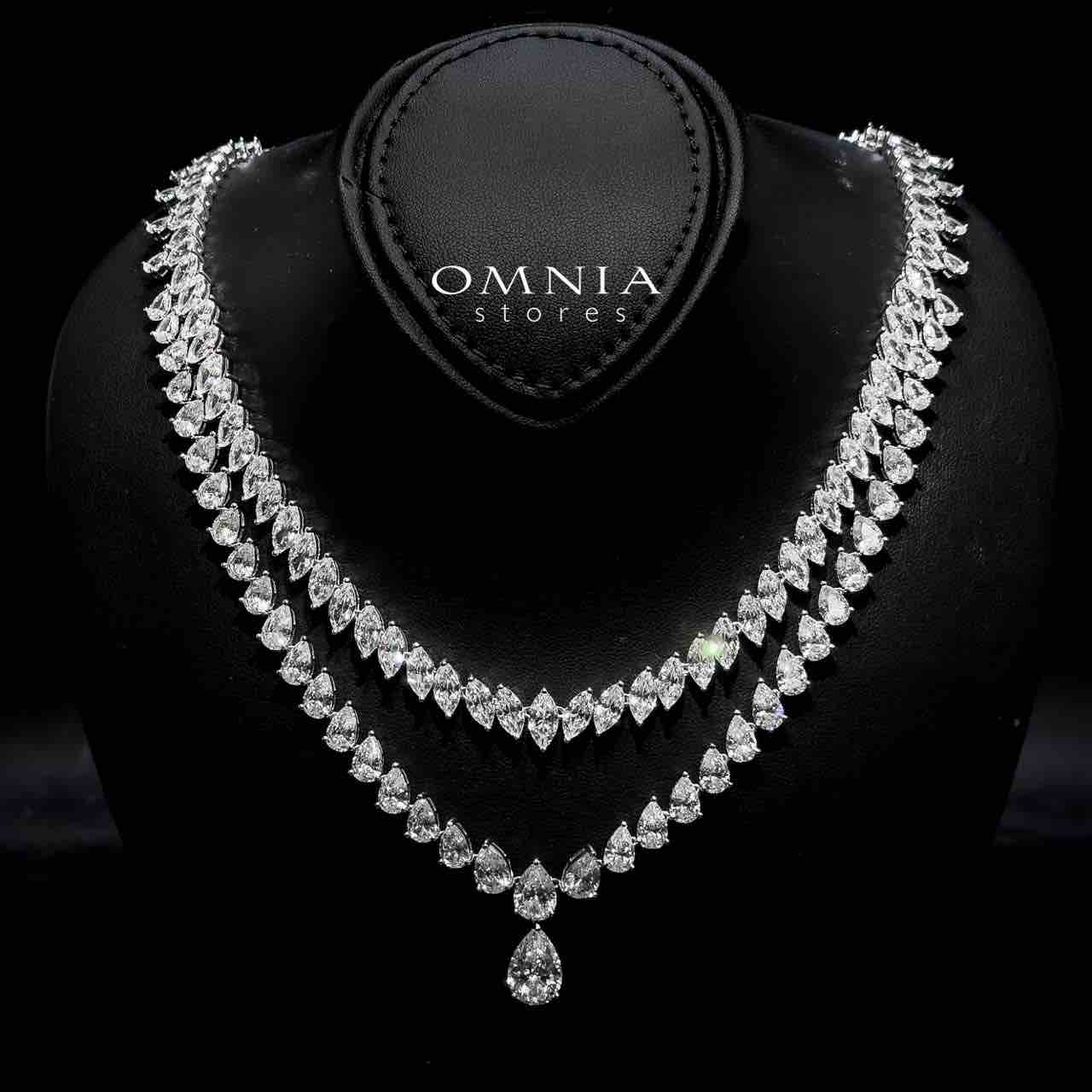 Malika Necklace 925 Silver in High Quality Simulated Diamonds - OMNIASTORES UAE
