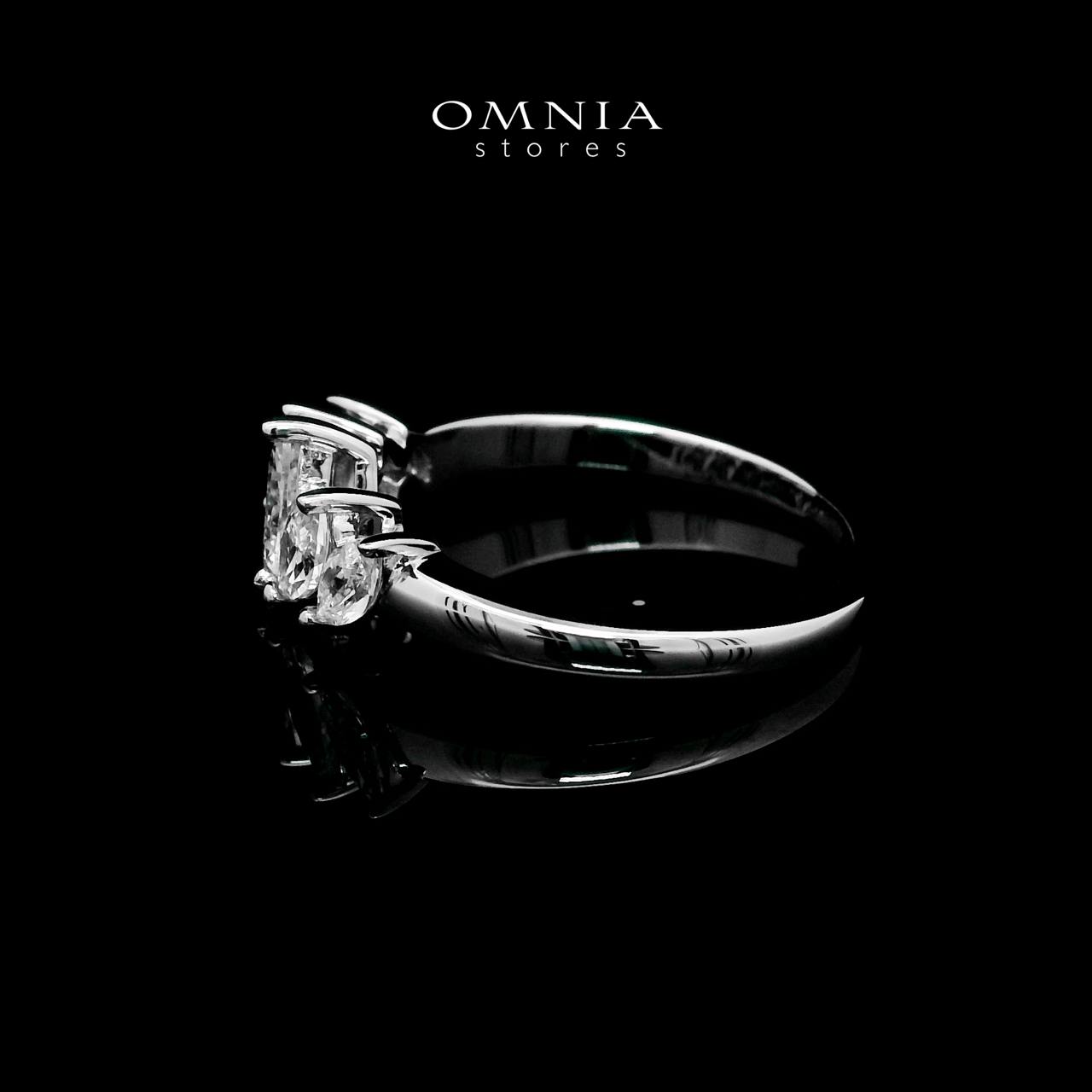 Lamiaa Glint White Ring In 925 Silver High Quality Simulated Diamonds - OMNIASTORES UAE