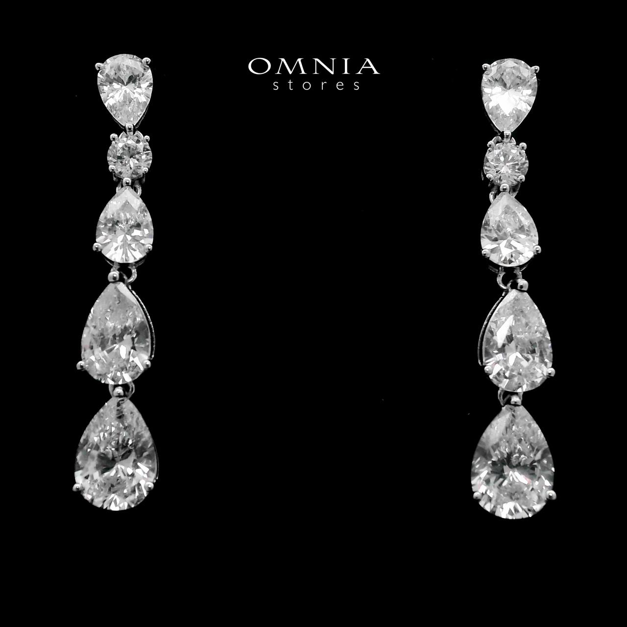 Hayaa Elegance Drop Earrings In 925 Silver High Quality Simulated Diamonds - OMNIASTORES UAE