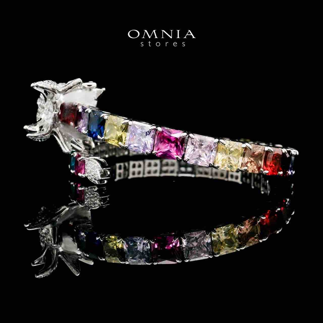 Aya Shine Dragon Design Multicolor Bangle in 925 Silver with High-Quality Simulated Diamonds - OMNIASTORES UAE