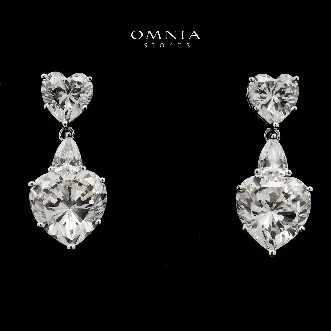 Sura Heart Drop Earrings In 925 Silver High Quality Simulated Diamonds - OMNIASTORES UAE