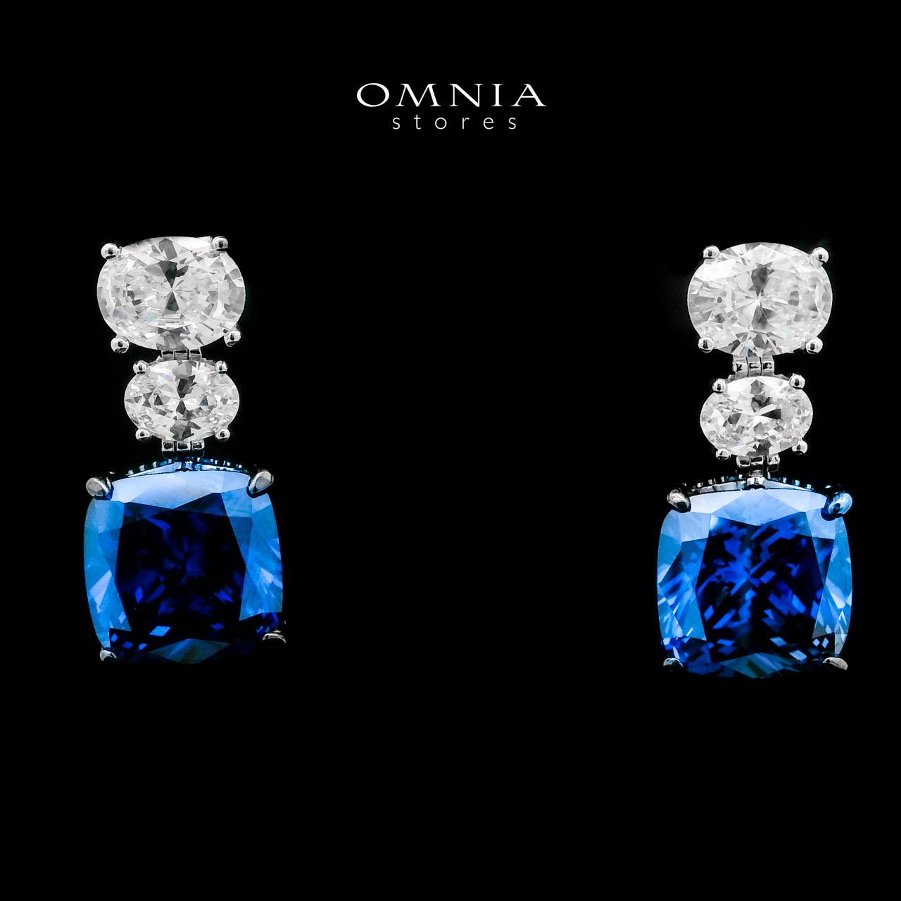 Shadia Blue Earrings In 925 Silver High Quality Simulated Diamonds - OMNIASTORES UAE