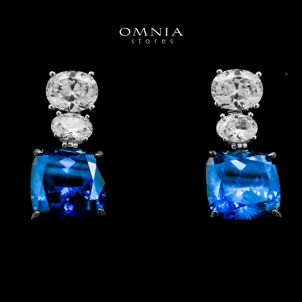 Shadia Blue Earrings In 925 Silver High Quality Simulated Diamonds - OMNIASTORES UAE