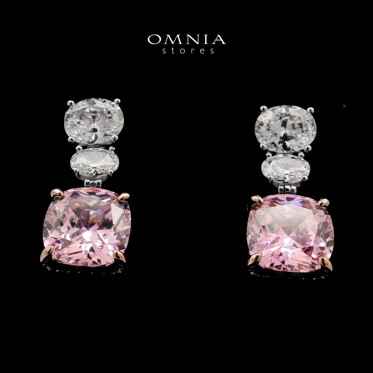 Shadia Pink Earrings In 925 Silver High Quality Simulated Diamonds - OMNIASTORES UAE