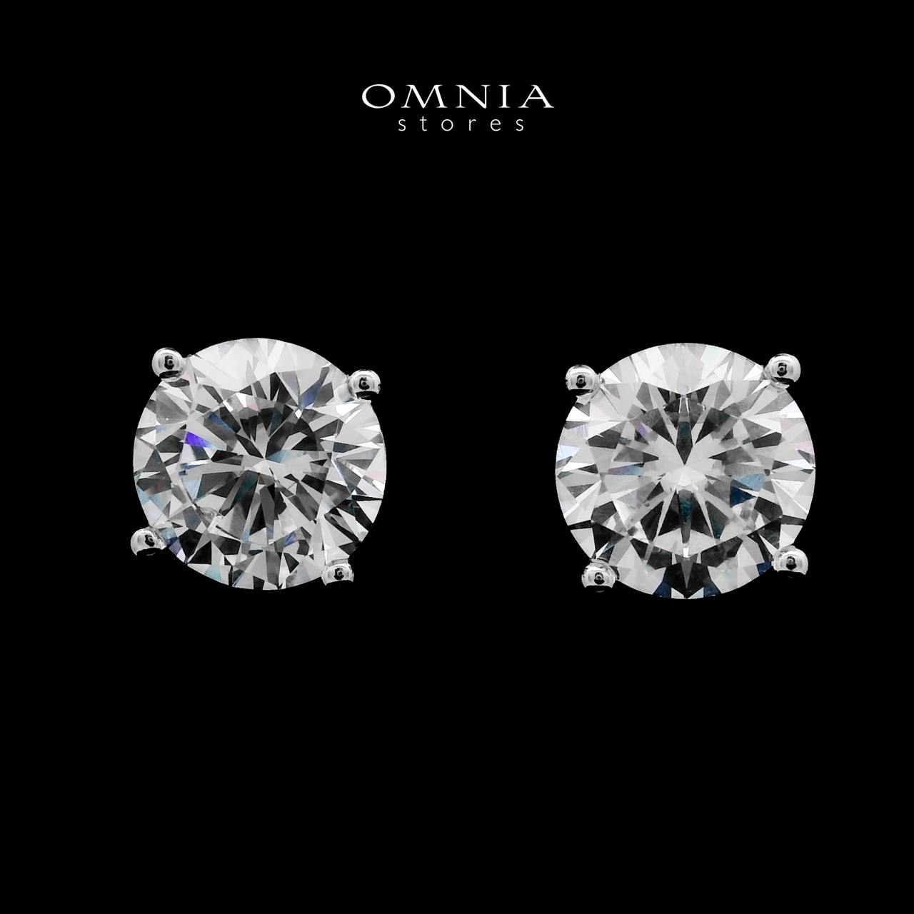 Isolde Silver Stud Earrings In 925 Silver High Quality Simulated Diamonds - OMNIASTORES UAE