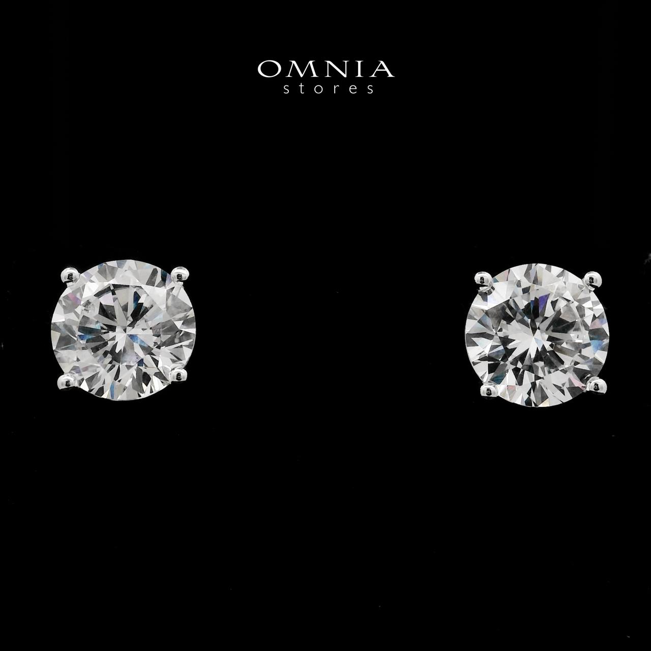 Isolde Silver Stud Earrings In 925 Silver High Quality Simulated Diamonds - OMNIASTORES UAE